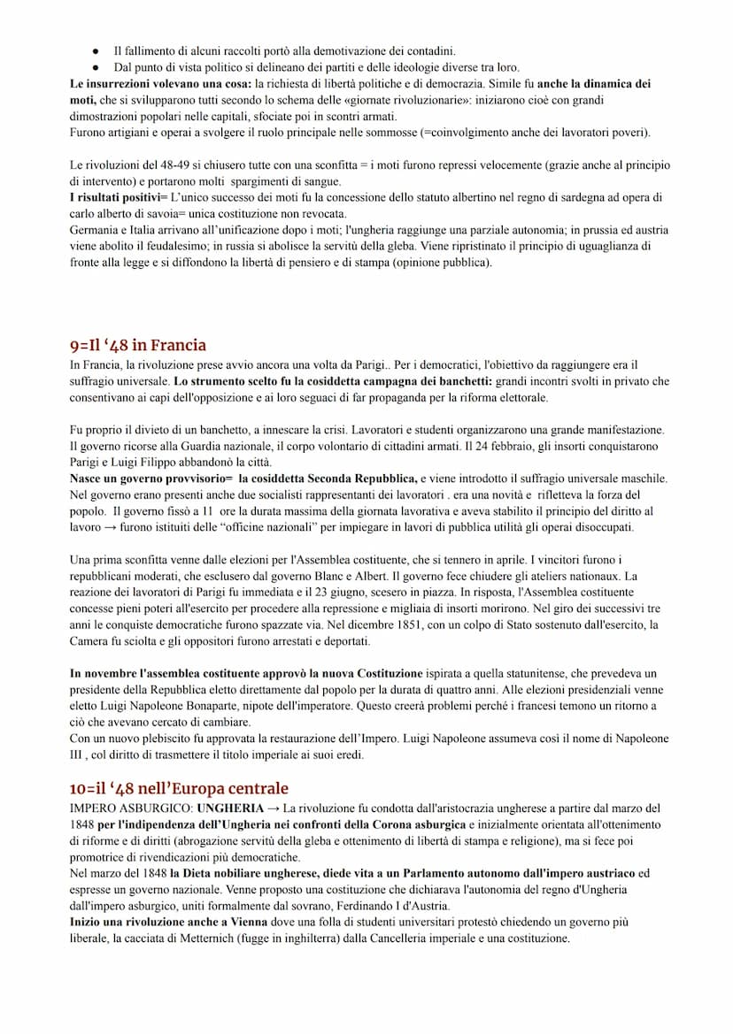 DALLA RESTAURAZIONE ALLE RIVOLUZIONI IN EUROPA
1=La Restaurazione e la nuova carta d'Europa
La restaurazione è un periodo storico che nasce 