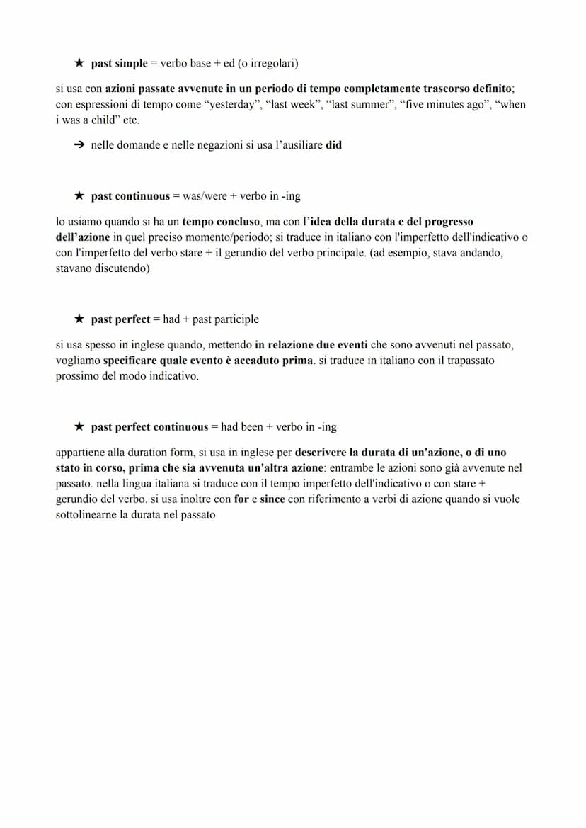 TEMPI VERBALI INGLESI
★ present simple = verbo base > infinito senza "to" (+ s alla terza persona singolare)
indica azioni con carattere di 