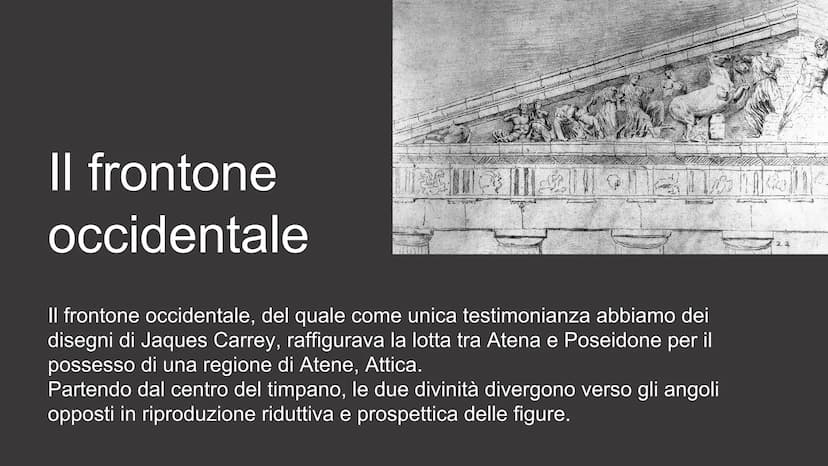 Il Partenone II Partenone
Nel 447 a.C. ad Atene,
Ictino e Callicrate, sotto la
supervisione di Fidia,
iniziano la sua costruzione
seguendo e