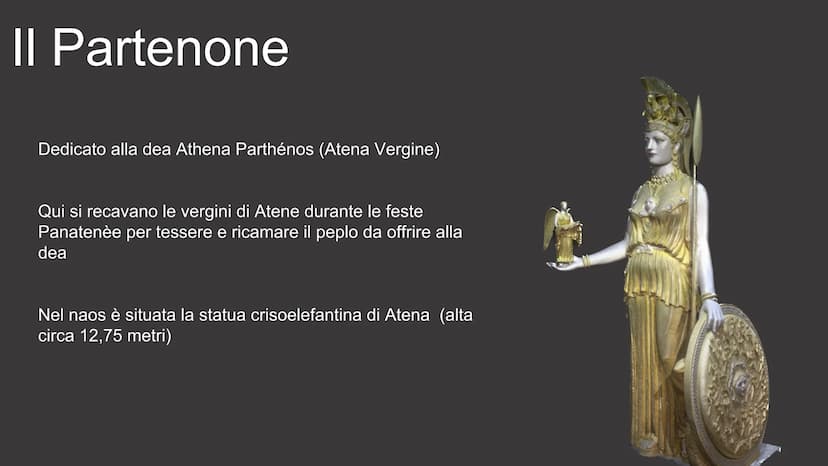 Il Partenone II Partenone
Nel 447 a.C. ad Atene,
Ictino e Callicrate, sotto la
supervisione di Fidia,
iniziano la sua costruzione
seguendo e