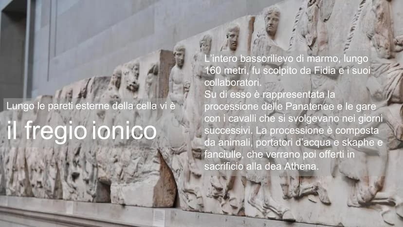 Il Partenone II Partenone
Nel 447 a.C. ad Atene,
Ictino e Callicrate, sotto la
supervisione di Fidia,
iniziano la sua costruzione
seguendo e