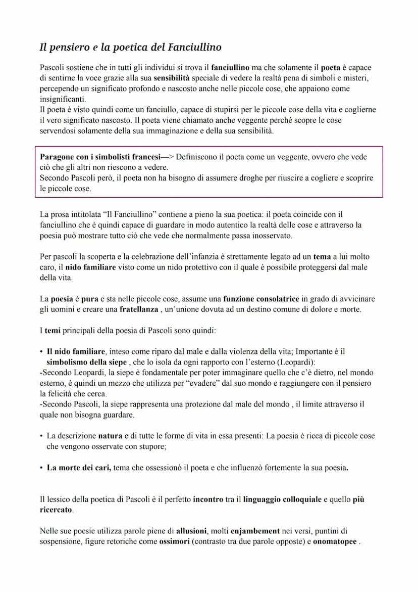 Giovanni Pascoli
La Vita
Pascoli è stato un poeta, un accademico e critico letterario italiano della fine dell'800 in Italia.
Insieme a D'An
