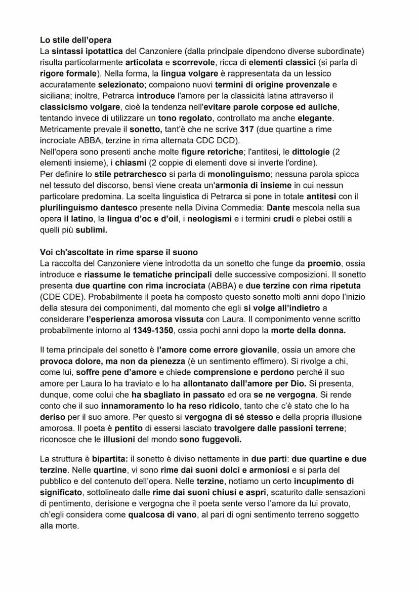 Il Canzoniere (1336-1374)
Il Canzoniere è una raccolta di composizioni scritte in volgare dedicati a Laura, che
nelle opere di Petrarca è ra