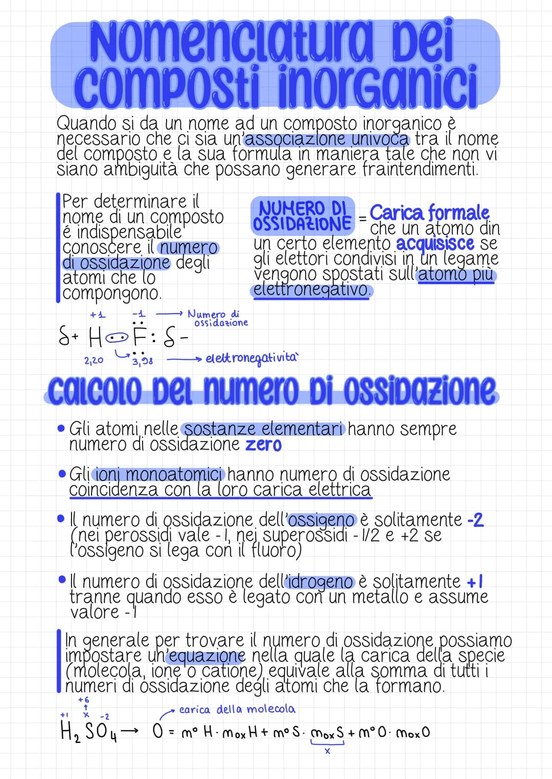Nomenclatura dei
composti inorganici
Quando si da un nome ad un composto inorganico è
necessario che ci sia un'associazione univoca tra il n