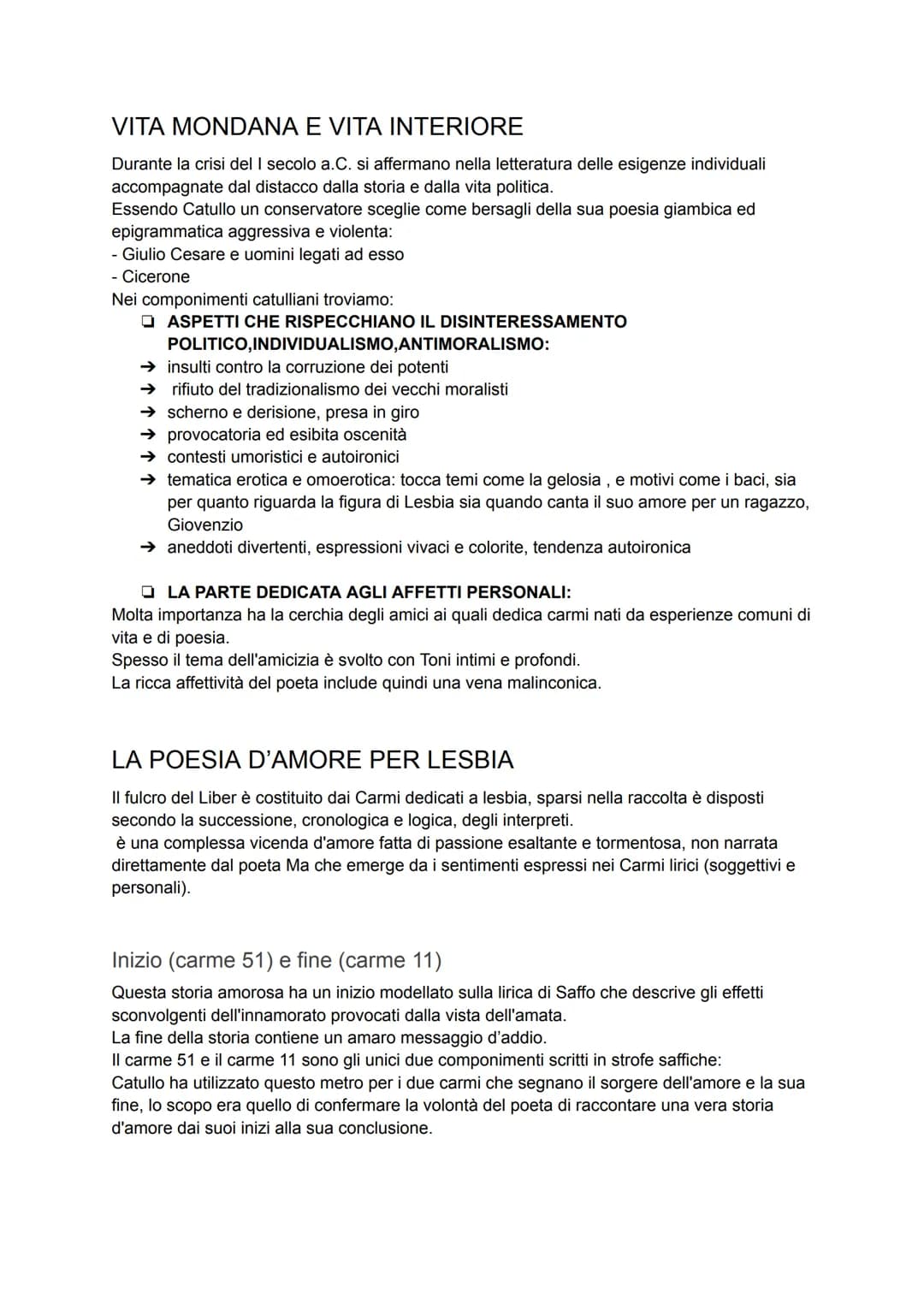 POESIA LIRICA
→ LIRICA PROPRIAMENTE DETTA
Era la poesia cantata con l'accompagnamento di strumenti a corda.
Si divideva in
> MONODICA
CATULL