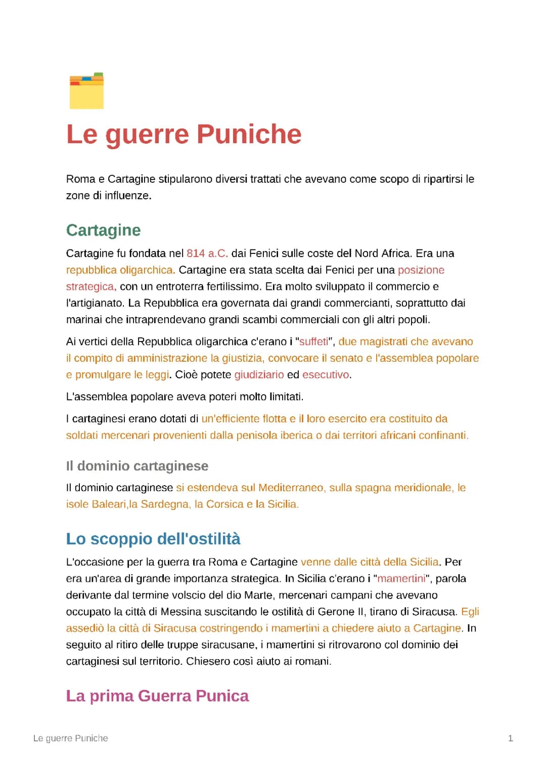 Guerre Puniche: Riassunto e Schemi per Capire Tutto