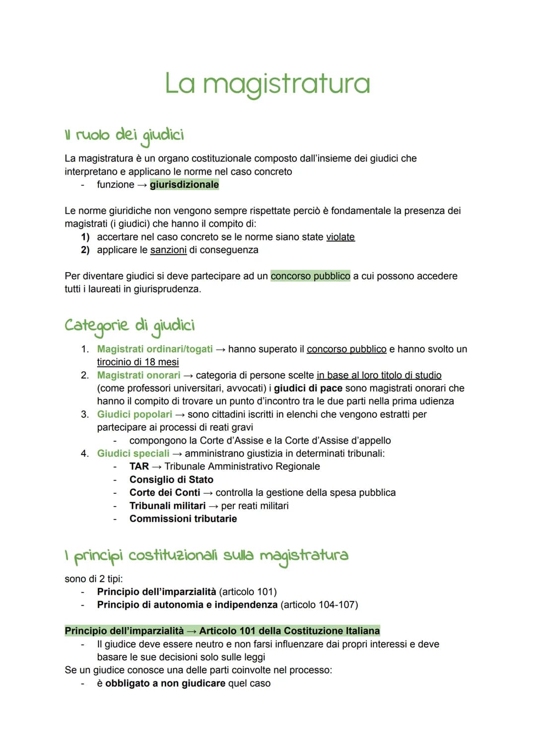 # La magistratura

## Il ruolo dei giudici

La magistratura è un organo costituzionale composto dall'insieme dei giudici che
interpretano e 