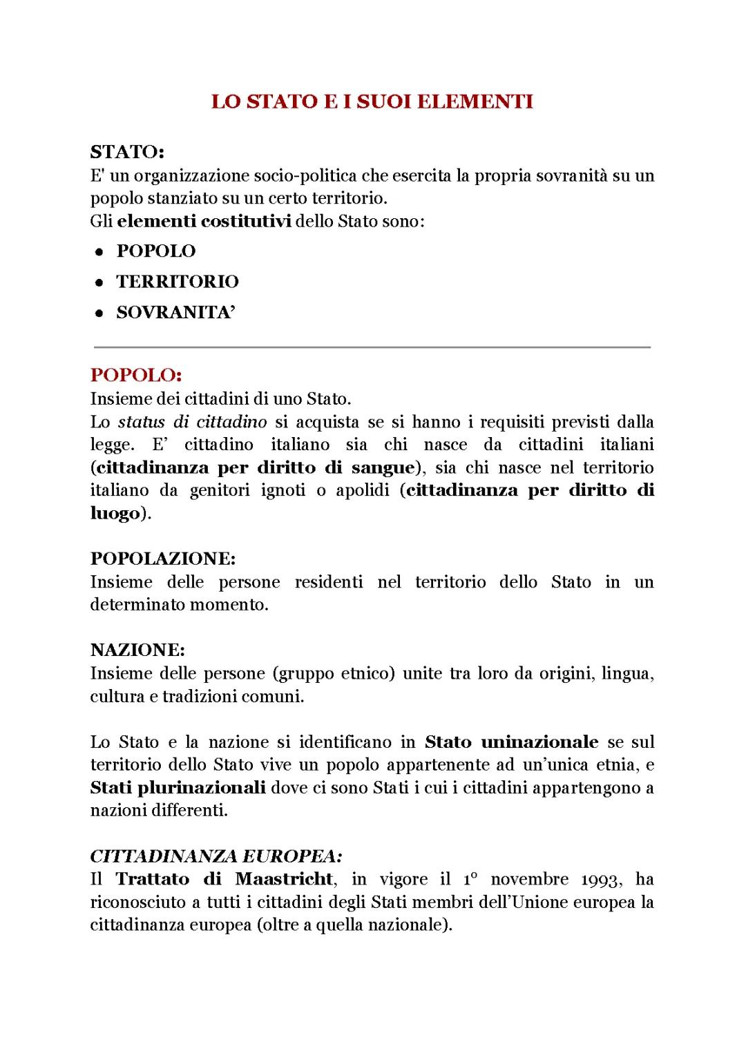 Gli Elementi Fondamentali dello Stato