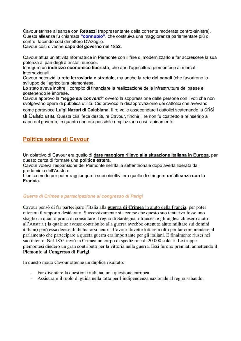 Il Piemonte del Conte di Cavour
I piemontesi furono sconfitti a Novara nel 1849.
Questo avvenimento mise fine alla prima guerra d'indipenden