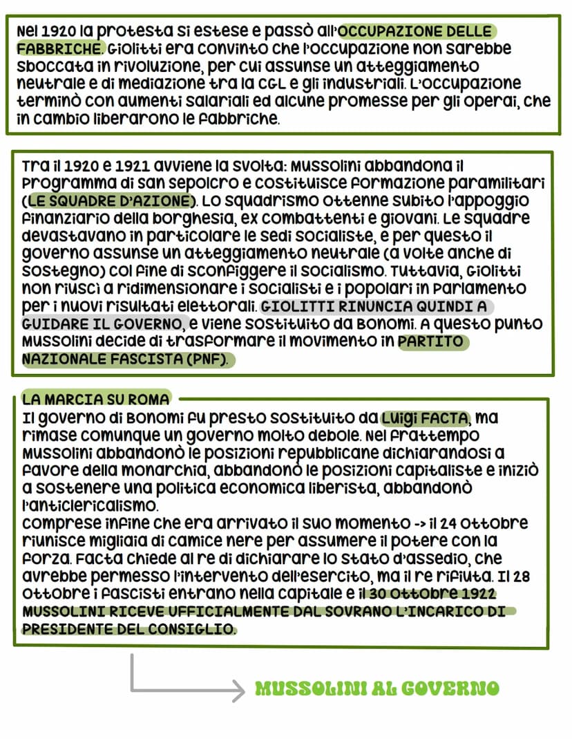 L'Italia tra le due guerre:
IL FASCISMO
→
Dopo la conferenza di versailles del 1919 il Patto di Londra, secondo
cui l'Italia avrebbe dovuto 