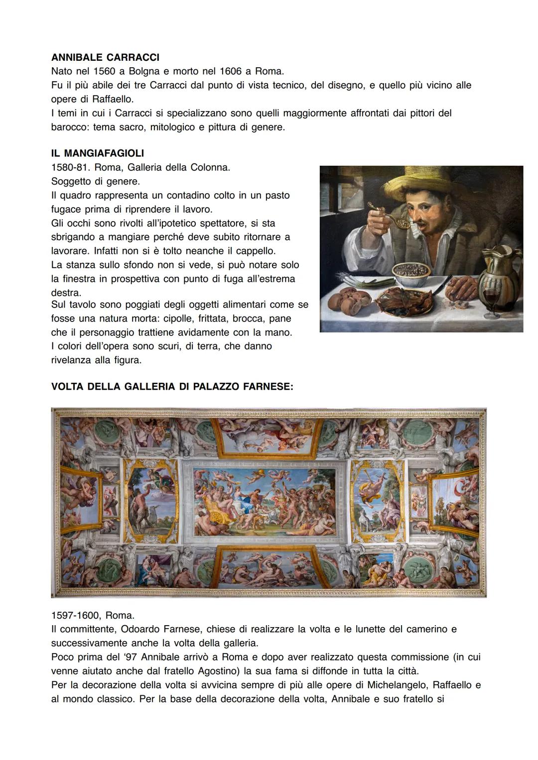 ANNIBALE CARRACCI
Nato nel 1560 a Bolgna e morto nel 1606 a Roma.
Fu il più abile dei tre Carracci dal punto di vista tecnico, del disegno, 