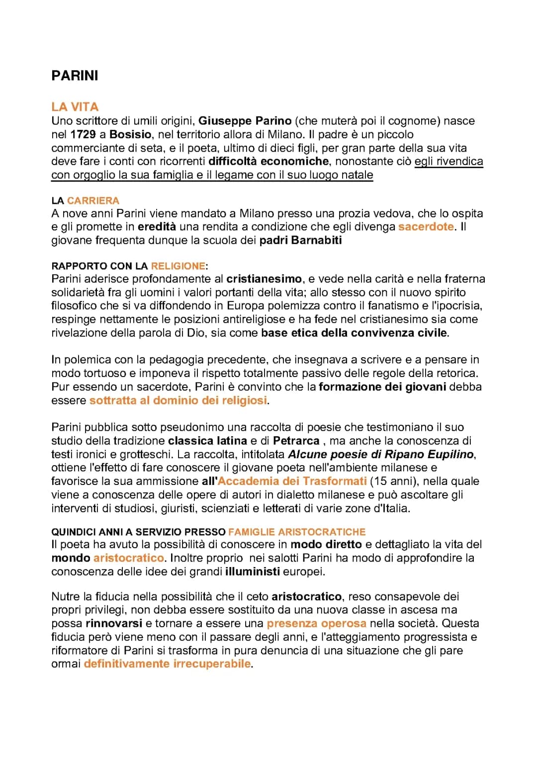 GIUSEPPE PARINI 