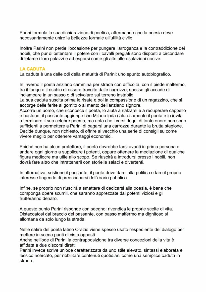 PARINI
LA VITA
Uno scrittore di umili origini, Giuseppe Parino (che muterà poi il cognome) nasce
nel 1729 a Bosisio, nel territorio allora d