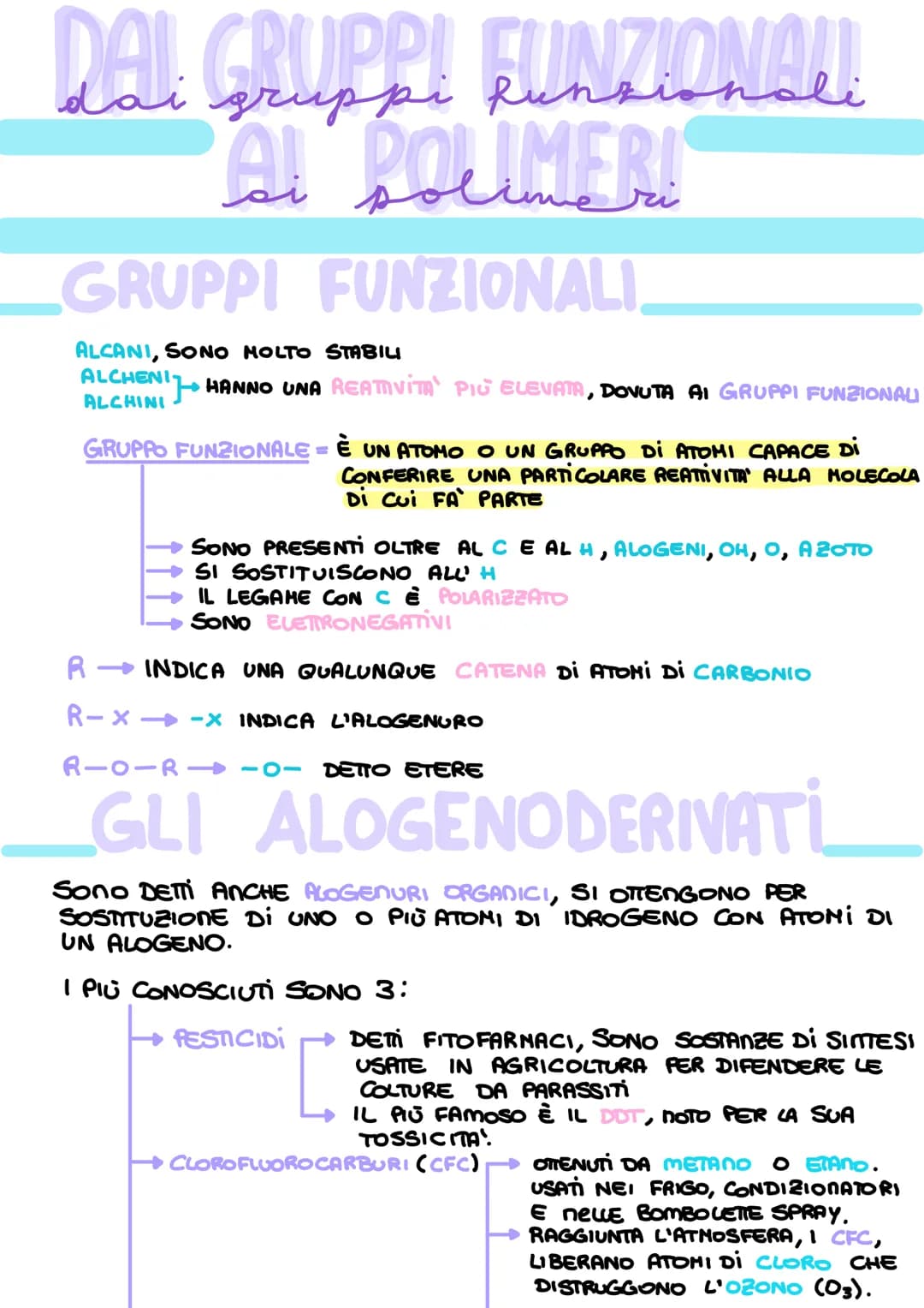 DAI GRUPPI FUNZIONAL
AL ROLIMER!
дчиррi Run
GRUPPI FUNZIONALI,
ALCANI, SONO MOLTO STABILI
ALCHENI HANNO UNA REATTIVITA' PIÙ ELEVATA, DOVUTA 