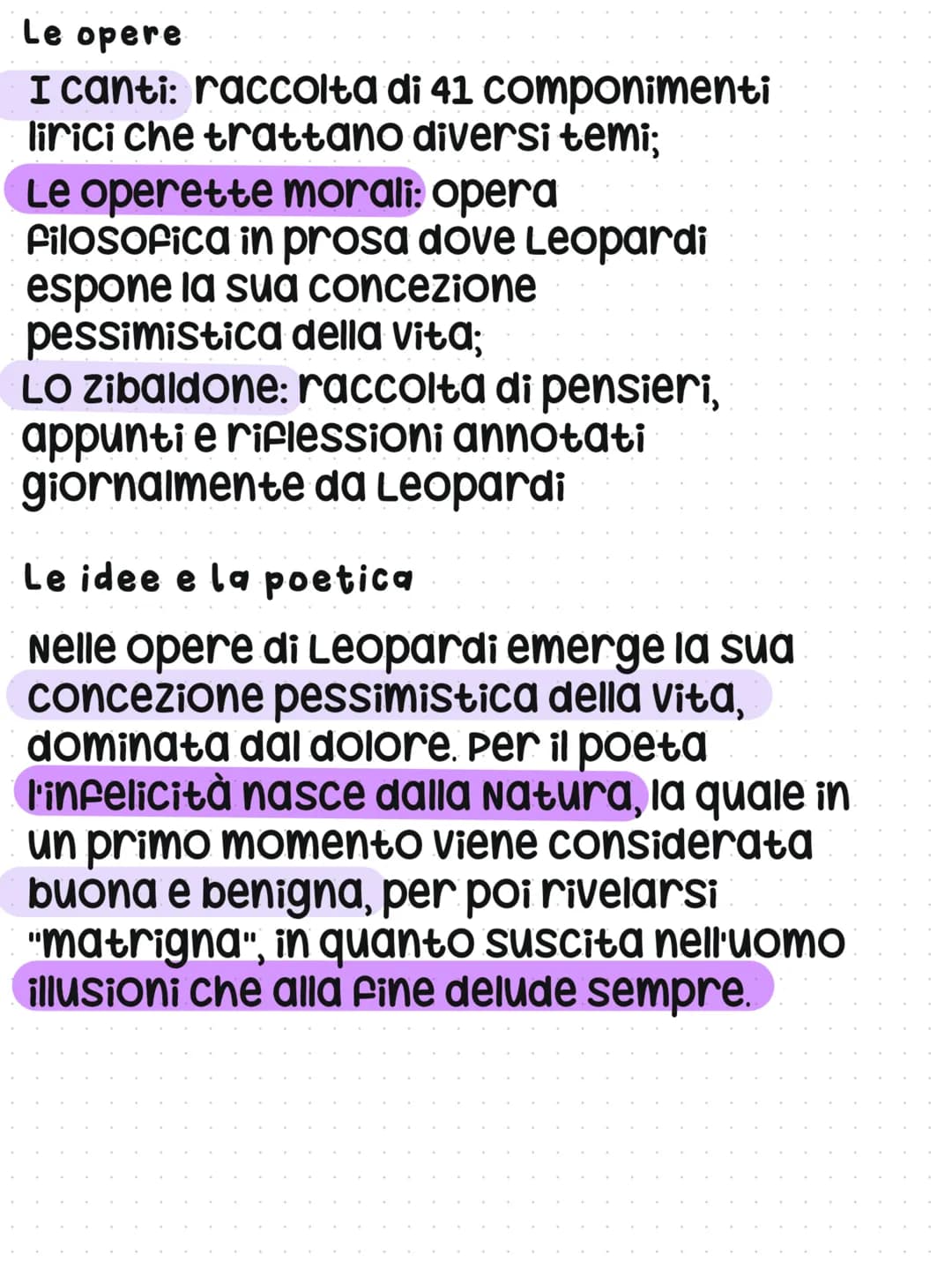 Giacomo Leopardi
La vita
Giacomo Leopardi nacque a Recanati, nelle Marche, nel
1798. Fin da piccolo, l'autore soffri molto a causa della
man
