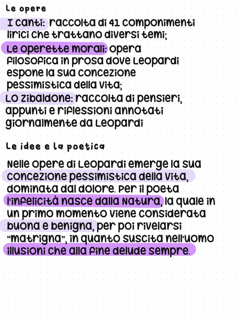 Giacomo Leopardi
La vita
Giacomo Leopardi nacque a Recanati, nelle Marche, nel
1798. Fin da piccolo, l'autore soffri molto a causa della
man