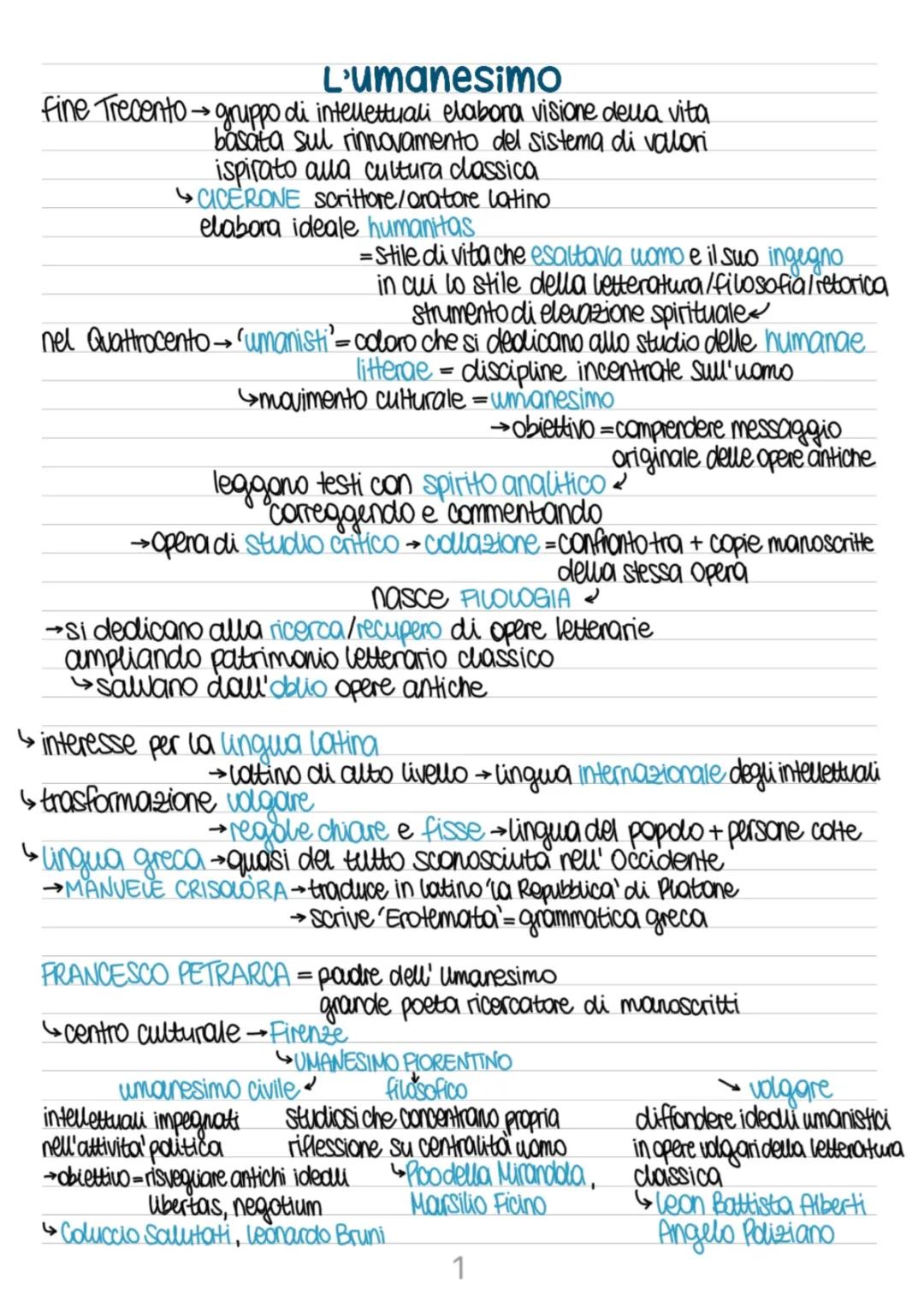 umanesimo e rinascimento 