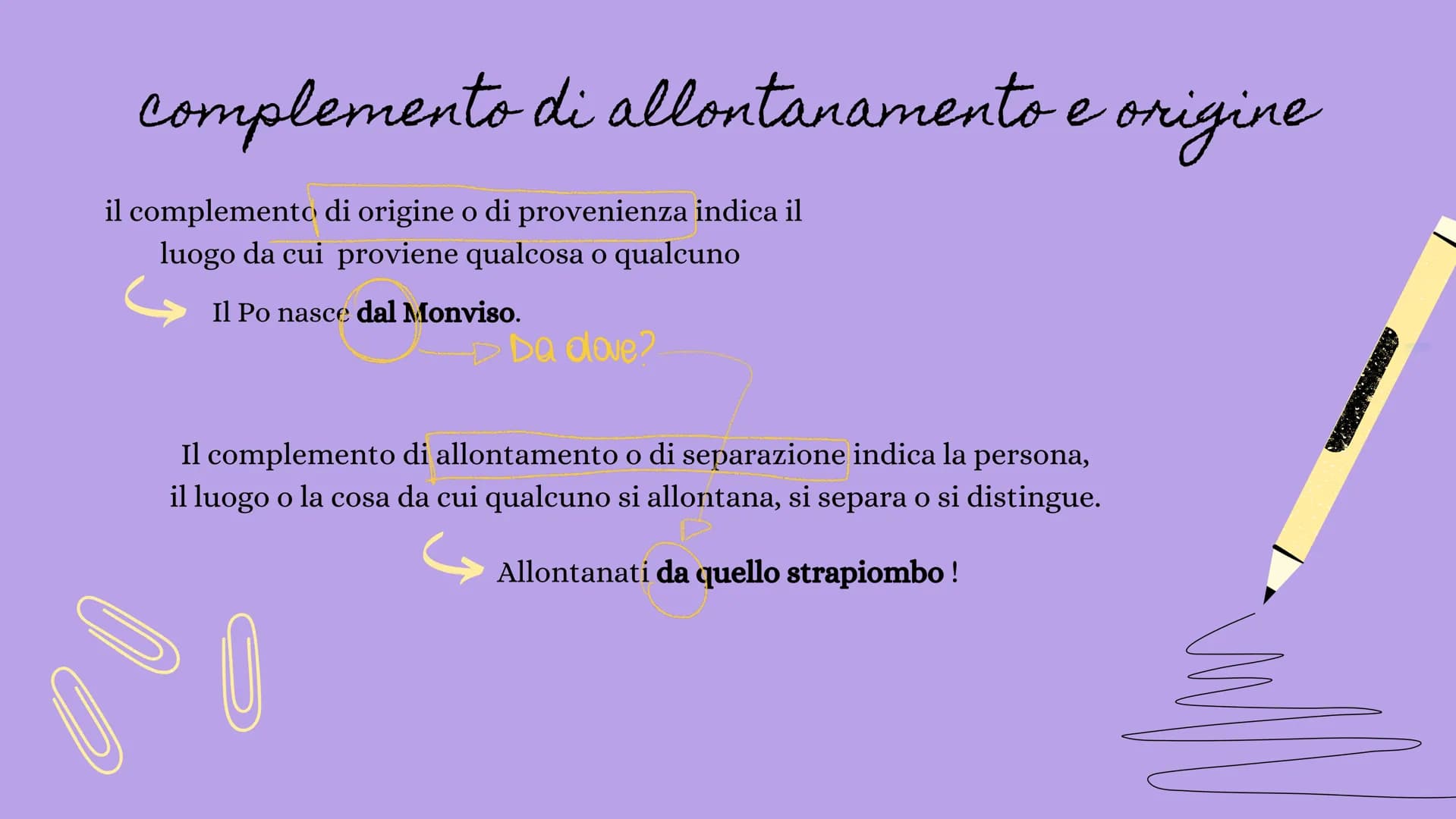 
<p>In questo riepilogo vengono trattati tutti i complementi, ovvero i complementi di agente e efficiente, di causa e di fine, di abbondanza