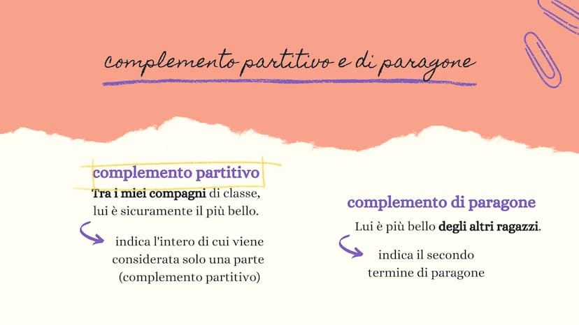 
<p>In questo riepilogo vengono trattati tutti i complementi, ovvero i complementi di agente e efficiente, di causa e di fine, di abbondanza