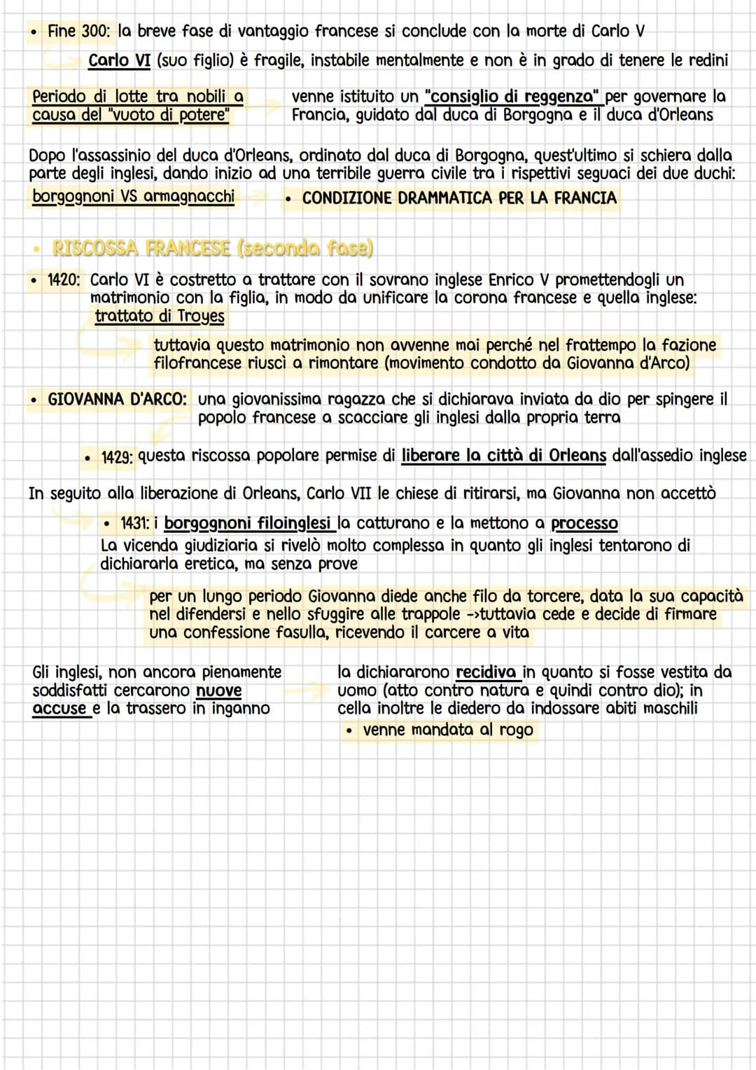 Guerra dei contanni
QUANDO? Dal 1337 al 1453. Queste date vengono ritenute convenzionali, in
quanto la fine della guerra coincide con la cad