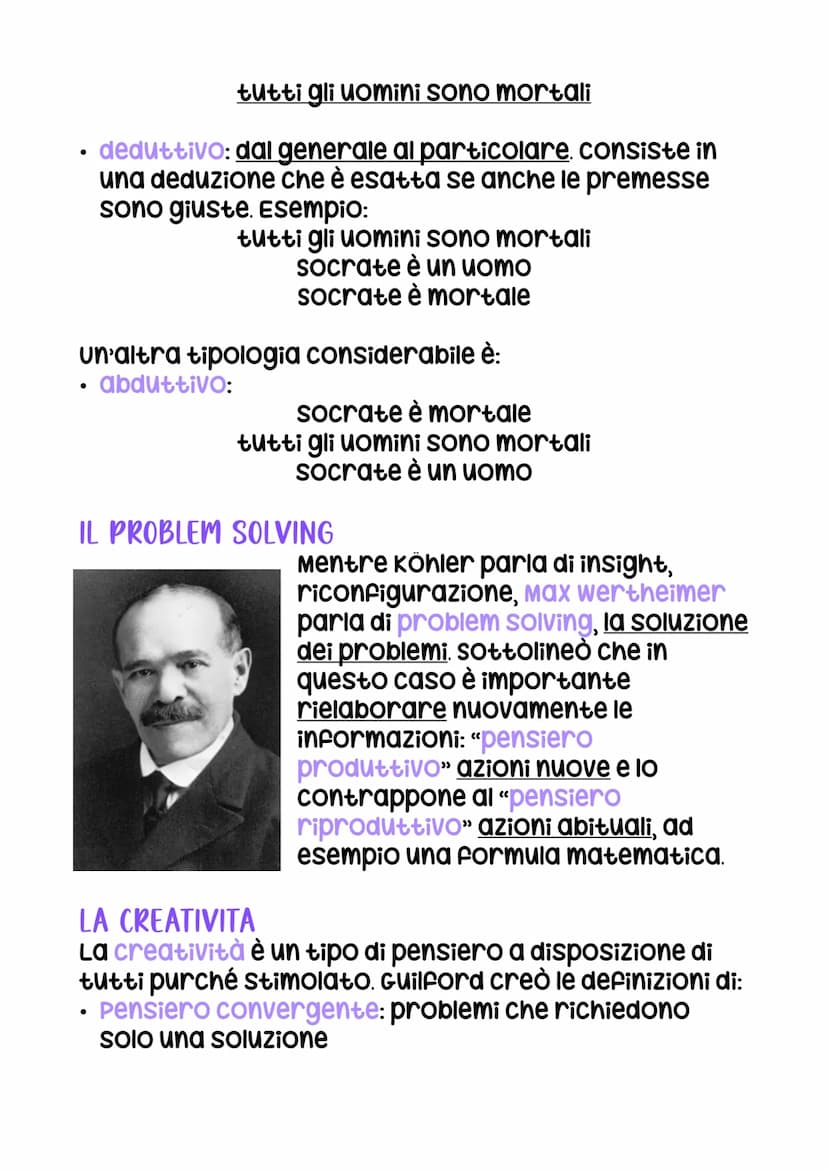 L'INTELLIGENZA E IL PENSIERO
I CONCETTI
L'intelligenza è una capacità che abbiamo e il pensiero
è il suo strumento (esso è un processo cogni