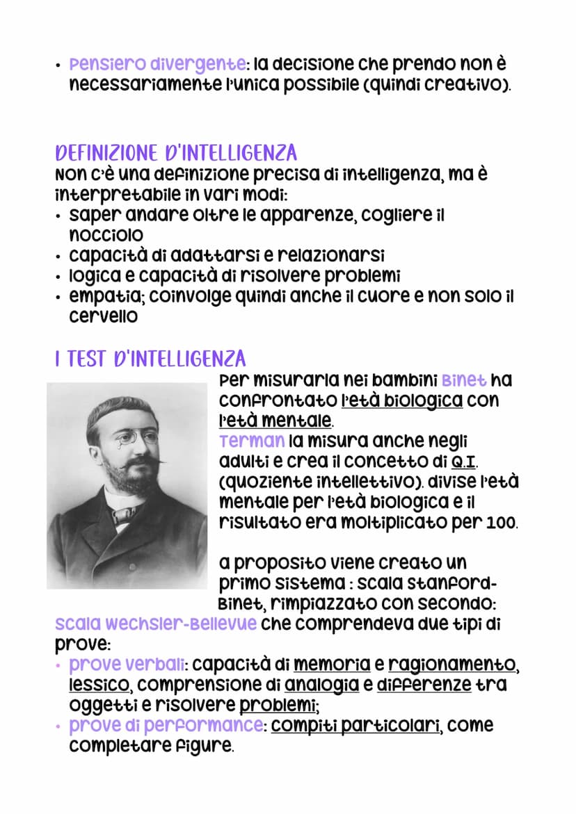 L'INTELLIGENZA E IL PENSIERO
I CONCETTI
L'intelligenza è una capacità che abbiamo e il pensiero
è il suo strumento (esso è un processo cogni