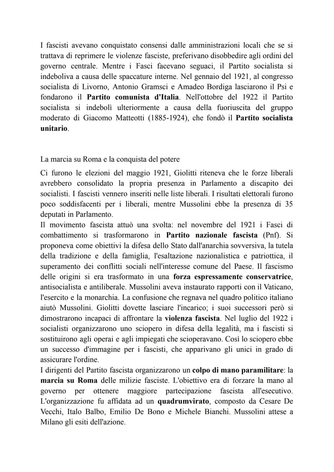 Il fascismo alla conquista del potere
L'Italia in crisi e il ritorno di Giolitti
L'italia del dopoguerra
L'Italia era vincitrice del primo c