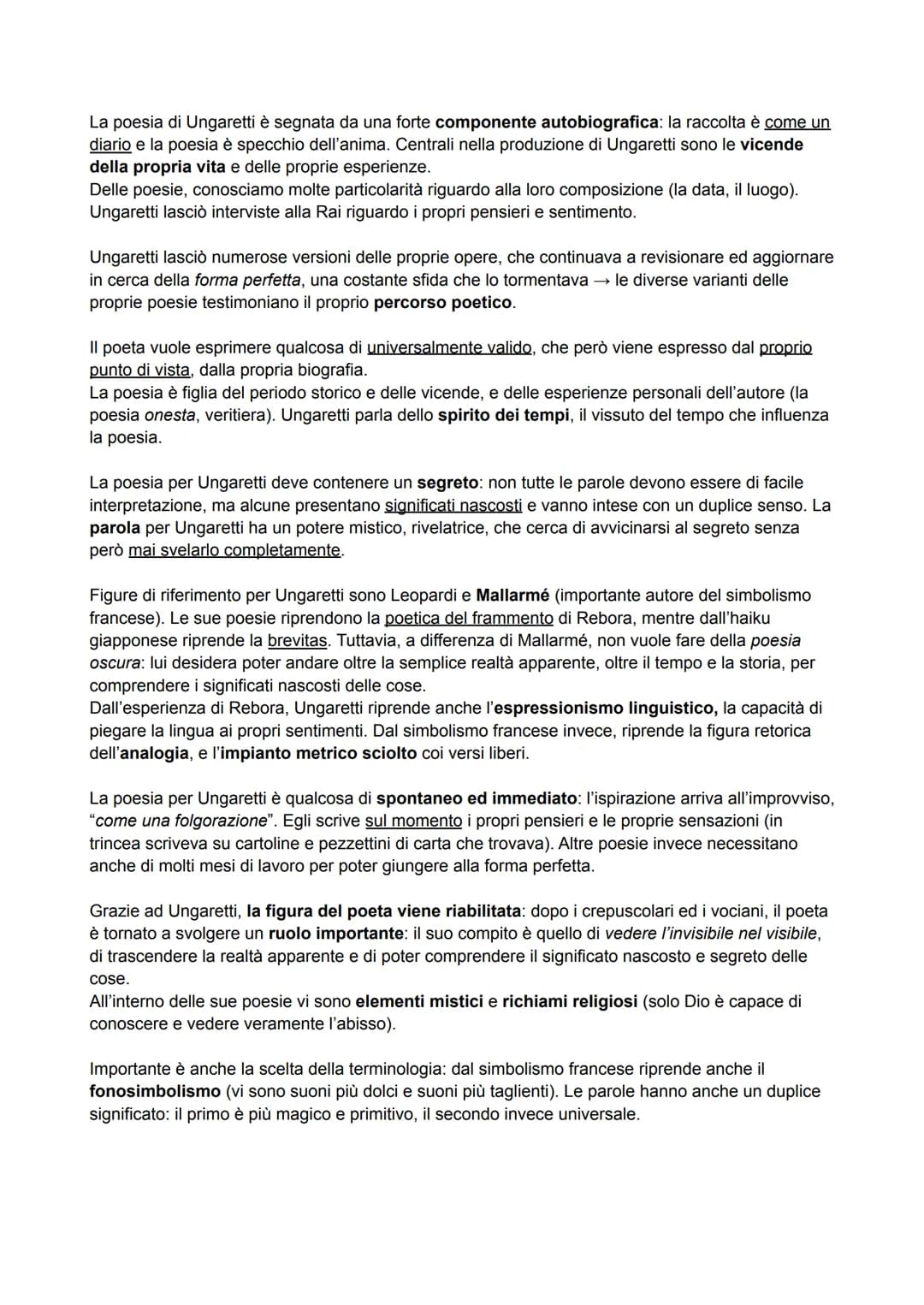 Giuseppe Ungharetti
Vita e opere:
Giuseppe Ungaretti nasce nel 1888 ad Alessandria d'Egitto (come per Saba, i genitori
lavoravano per la cos