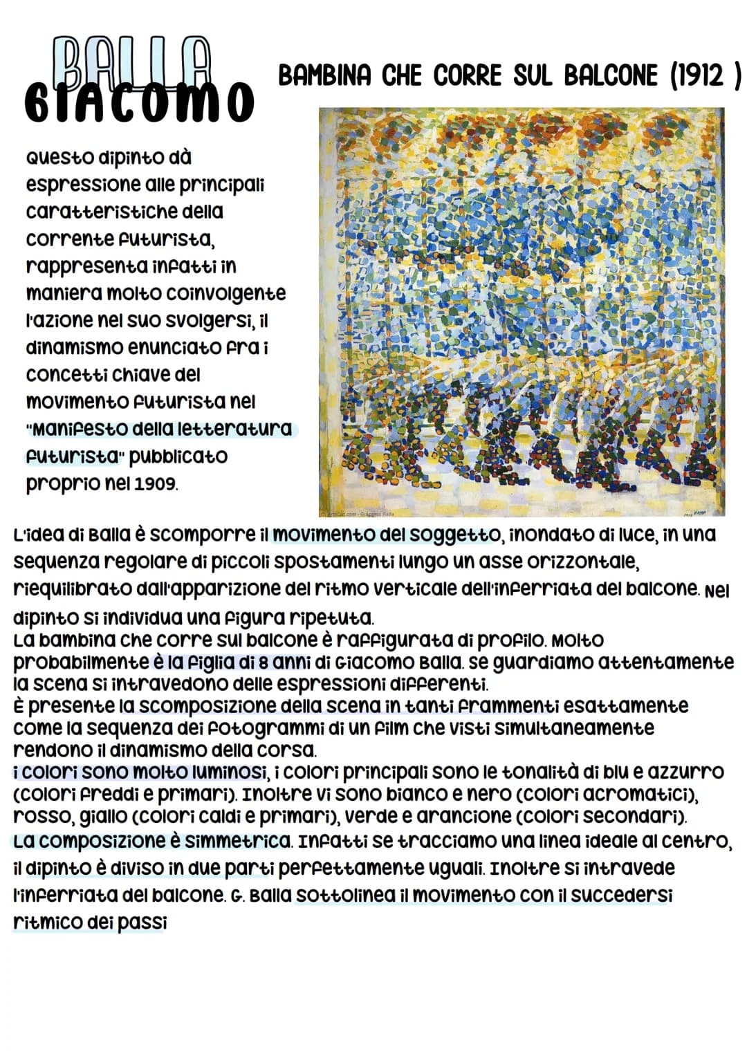 
<p>Il Futurismo, nato nel 1909 con la pubblicazione del "Manifeste du Futurisme", redatto da Filippo Tommaso Marinetti, è un movimento di a