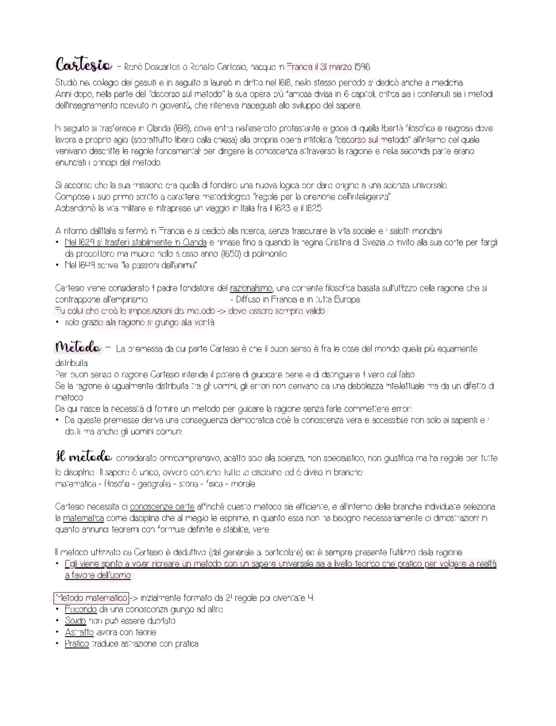 Cartesio - Filosofia 