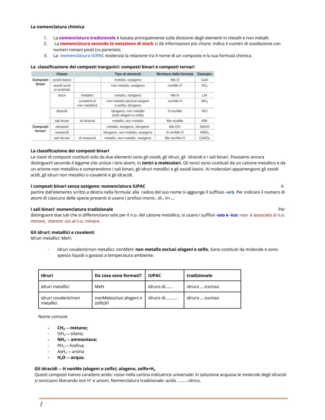 CLASSIFICAZIONE E NOMENCLATURA DEI COMPOSTI
CHIMICA
La IUPAC (Unione internazionale di Chimica Pura e Applicata) è un'associazione che regol