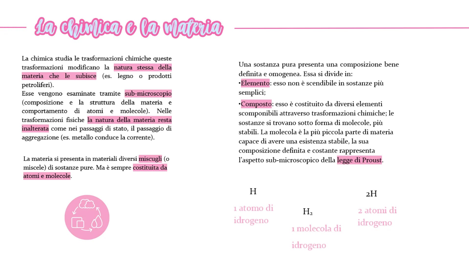 da chinfica e la cateria
La chimica studia le trasformazioni chimiche queste
trasformazioni modificano la natura stessa della
materia che le