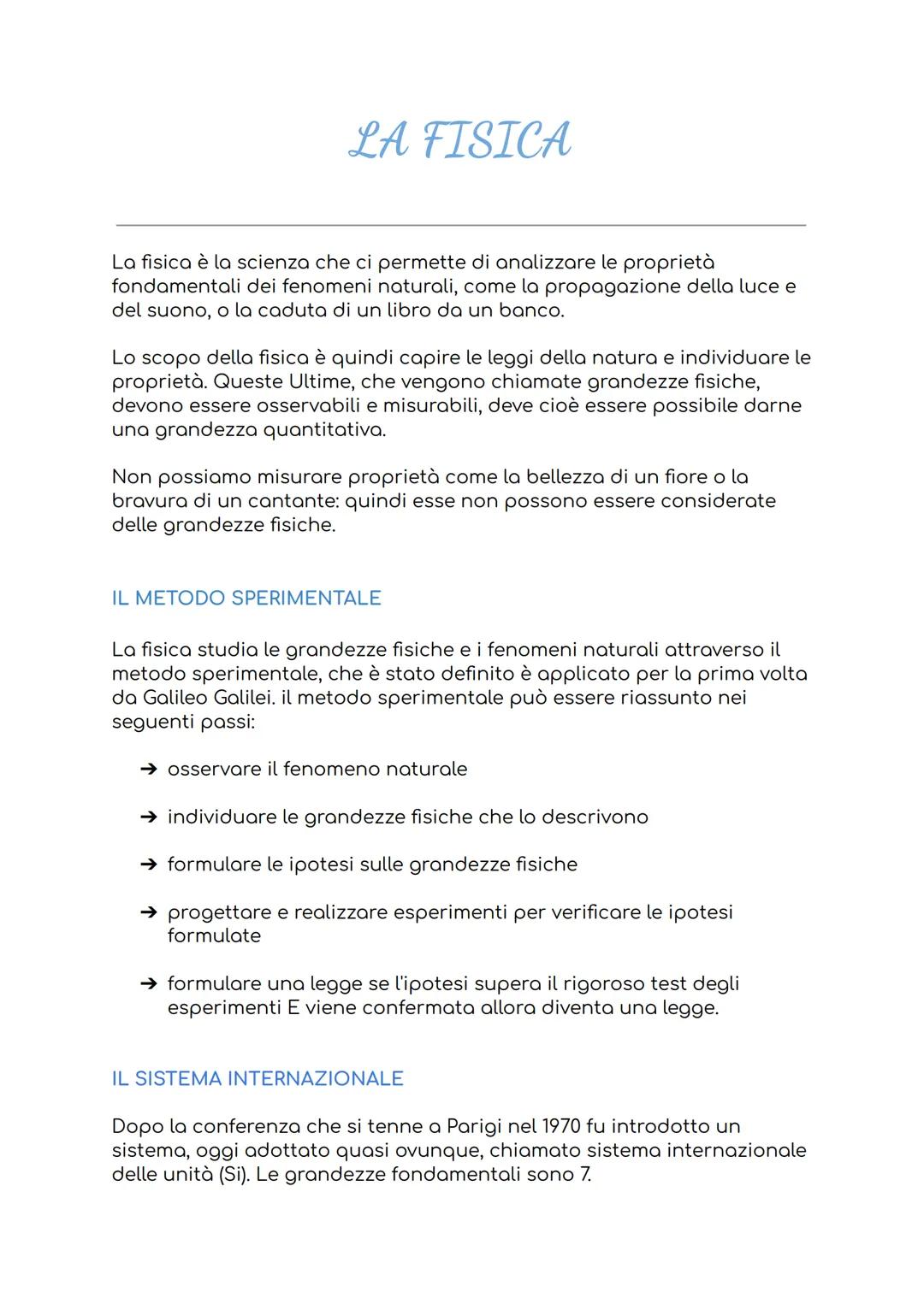 # LA FISICA

La fisica è la scienza che ci permette di analizzare le proprietà
fondamentali dei fenomeni naturali, come la propagazione dell