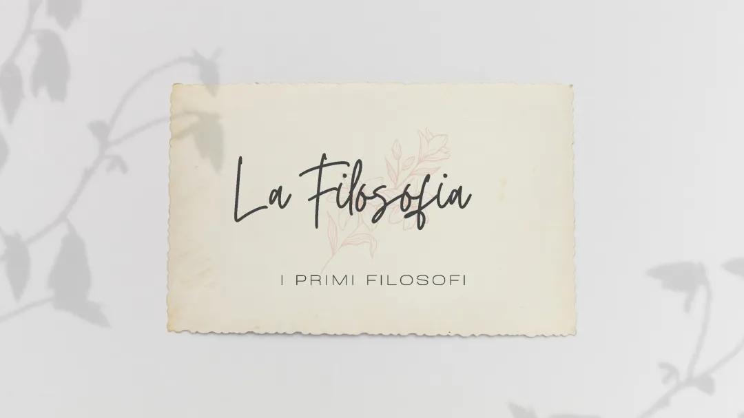 La filosofia 