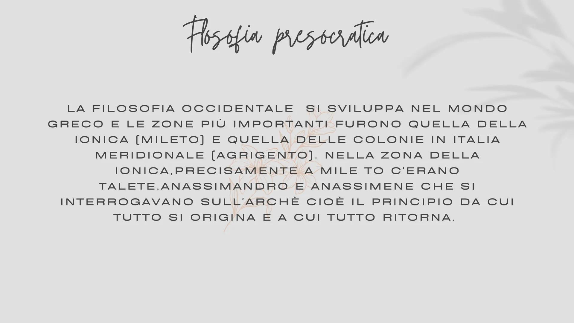 La Filosofia
I PRIMI FILOSOFI Che cos'è la filosofia?
LA FIL
LA FILOSOFIA È UN TERMINE CHE RICOLLEGA LA
VOGLIQ DI SCOPRIRE ED ESSA INSEGNA A