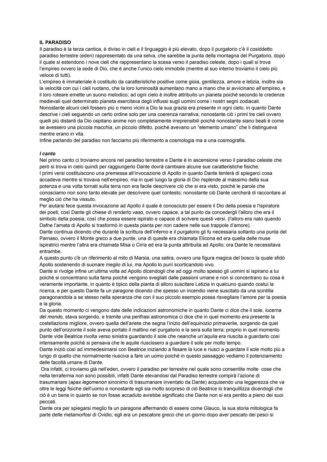 ITALIANO
DANTE IL PARADISO
Il paradiso è la terza cantica, è diviso in cieli e il linguaggio è più elevato, dopo il purgatorio c'è il cosidd