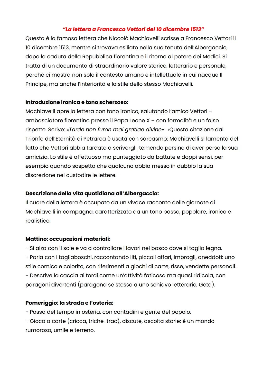 # "La lettera a Francesco Vettori del 10 dicembre 1513"
Questa è la famosa lettera che Niccolò Machiavelli scrisse a Francesco Vettori il
10