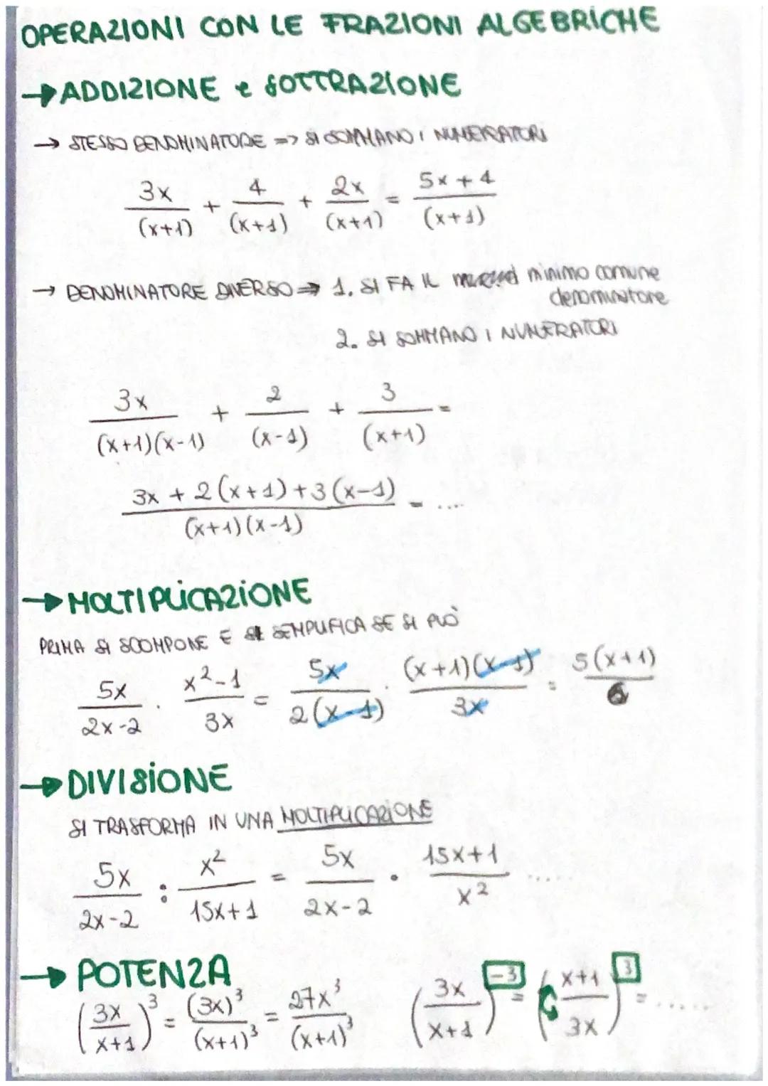 # FRAZIONI ALGEBRİCHE

NUNERATORE

$A$ $2x² + 3$ Esempo:

$B$ $X+1$

$B≠0$ DENOMINATORE

*   DOMINIO DI UNA FRAZIONE ALGEBRICA

QUALI SONO L