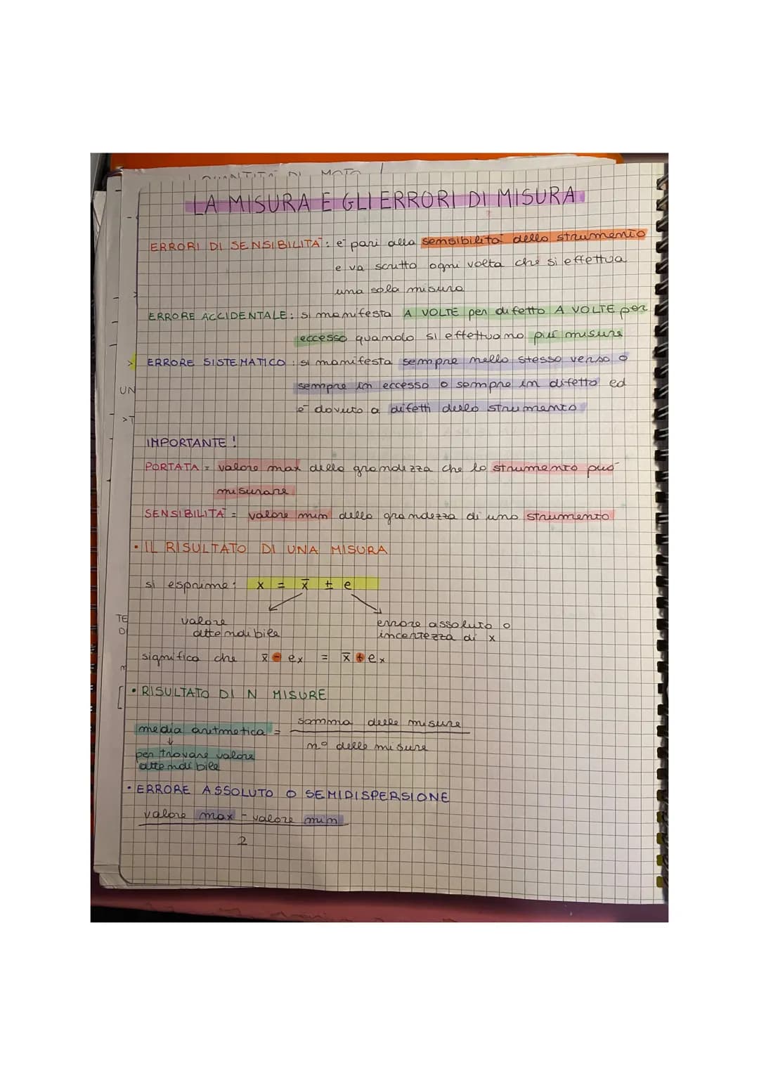 UN
>
TE
D
m
LA MISURA E GLI ERRORI DI MISURAT
ERRORI DI SENSIBILITAT: e pari alla sensibilità dello struments
e va scrutto.
ogni volta che s