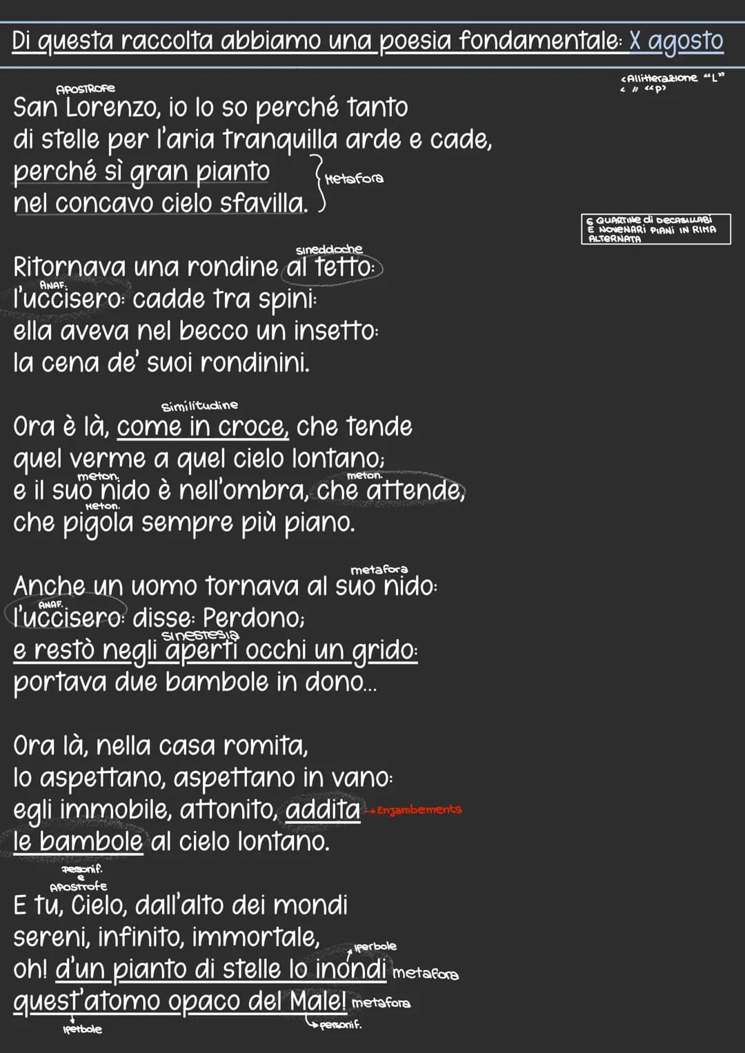 Giovanni Pascoli
< Nasce a San mauro di Romagna nel 1855.
< È il quarto di dieci fratelli e vive per un primo periodo della sua
infanzia pre
