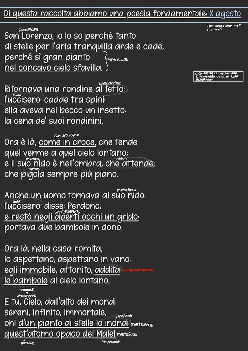 Giovanni Pascoli
< Nasce a San mauro di Romagna nel 1855.
< È il quarto di dieci fratelli e vive per un primo periodo della sua
infanzia pre