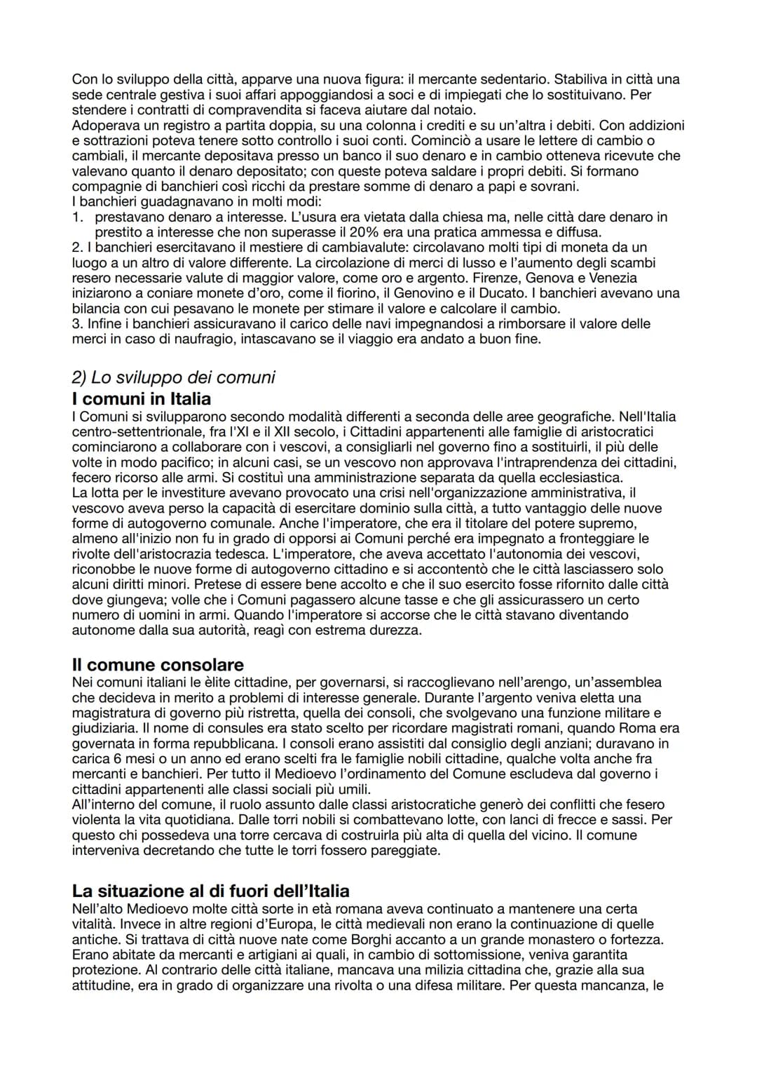 4 - L'Italia comunale e l'Impero
1) La nascita del Comune
I centri urbani crescono d'importanza
Tra il IX e il X secolo, l'incapacità del po