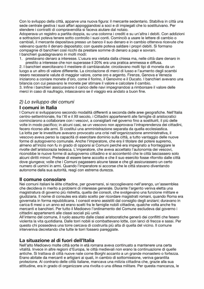 4 - L'Italia comunale e l'Impero
1) La nascita del Comune
I centri urbani crescono d'importanza
Tra il IX e il X secolo, l'incapacità del po