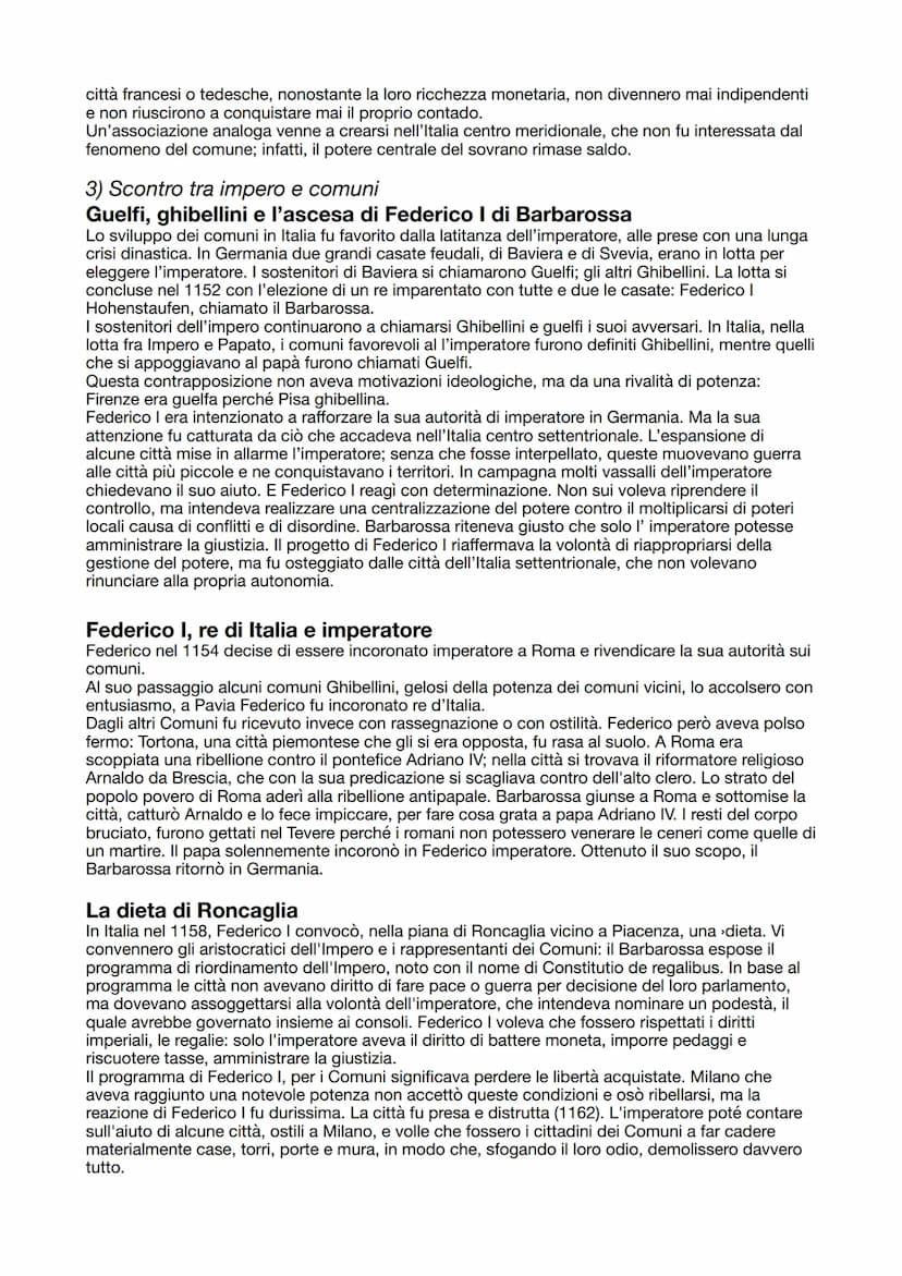 4 - L'Italia comunale e l'Impero
1) La nascita del Comune
I centri urbani crescono d'importanza
Tra il IX e il X secolo, l'incapacità del po