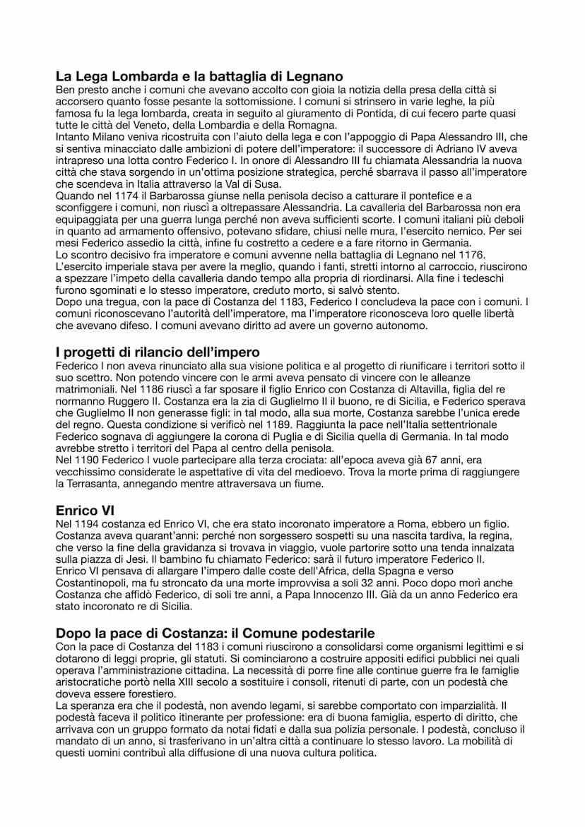 4 - L'Italia comunale e l'Impero
1) La nascita del Comune
I centri urbani crescono d'importanza
Tra il IX e il X secolo, l'incapacità del po