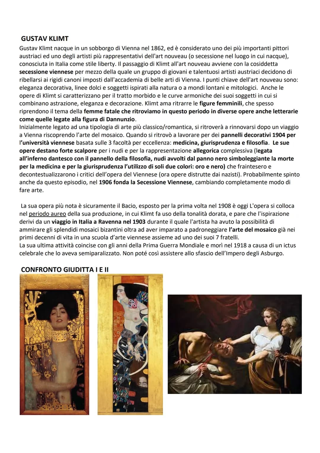 GUSTAV KLIMT
Gustav Klimt nacque in un sobborgo di Vienna nel 1862, ed è considerato uno dei più importanti pittori
austriaci ed uno degli a