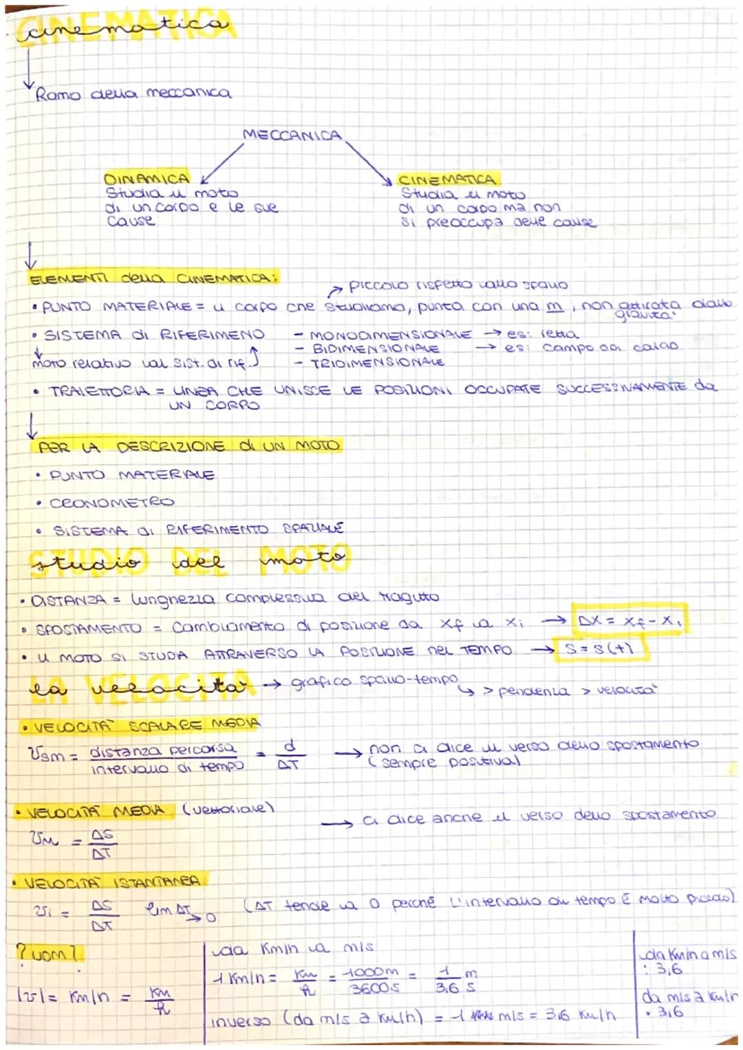 Cinematica (tutti i tipi di moto)