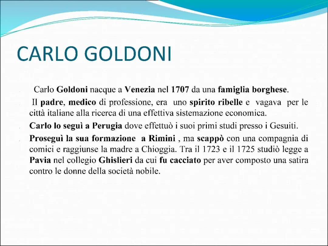 CARLO GOLDONI