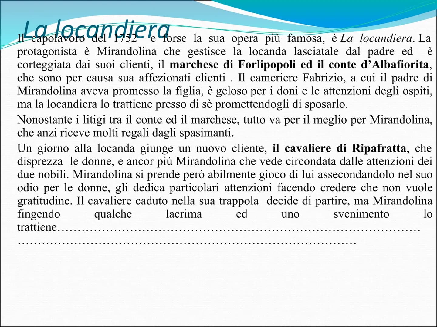 CARLO GOLDONI
Carlo Goldoni nacque a Venezia nel 1707 da una famiglia borghese.
Il padre, medico di professione, era uno spirito ribelle e v