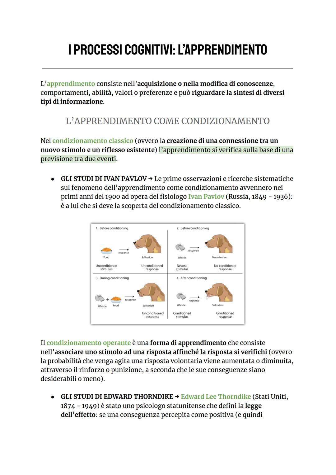 I PROCESSI COGNITIVI: LA PERCEZIONE
La sensazione è il processo secondo il quale un'informazione esterna viene rilevata
dai recettori sensor